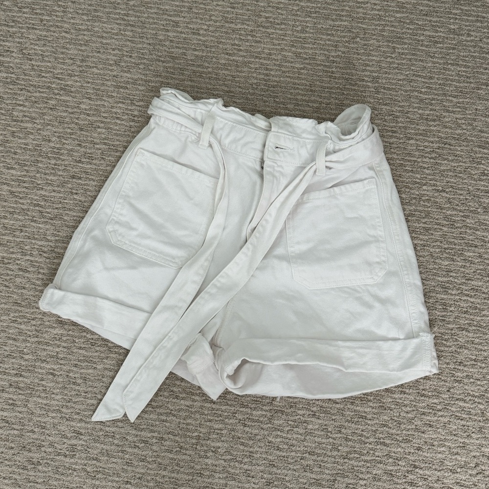 Zara white tie shorts